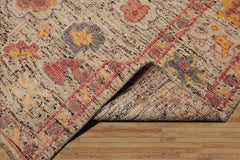 LoomBloom 8' x 10' Beige Hand Knotted Wool Transitional Arts & Crafts Oriental Rug