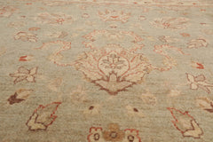8x10 Aqua, Beige, Tan Color Hand Knotted All-Over 100% Wool Traditional-Persian/Oriental Oriental Rug