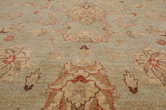 8x10 Aqua, Beige, Tan Color Hand Knotted All-Over 100% Wool Traditional-Persian/Oriental Oriental Rug
