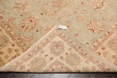 8x10 Aqua, Beige, Tan Color Hand Knotted All-Over 100% Wool Traditional-Persian/Oriental Oriental Rug