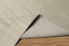 LoomBloom Multi Size Gray Wool Modern Hand Loomed Solid Oriental Rug