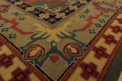 LoomBloom 8'x10' Green Wool Hand Tufted Arts & Crafts Donegal Oriental Rug