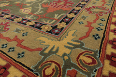 LoomBloom 8'x10' Green Wool Hand Tufted Arts & Crafts Donegal Oriental Rug