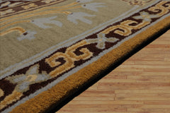 LoomBloom 8'x10' Gold Wool Arts & Crafts Donegal Hand Tufted Oriental Rug