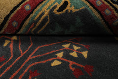 LoomBloom Multi Size Graphite Wool Hand Tufted Donegal Arts & Crafts Oriental Rug