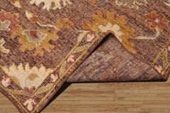 LoomBloom 8'x10' Brown Wool Hand Knotted Transitional Oushak Oriental Rug