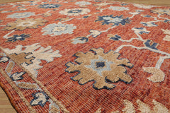 LoomBloom 8'x10' Rust Wool Transitional Oushak Hand Knotted Oriental Rug