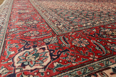 10x14 Navy, Rose, Ivory Color Hand Knotted All-Over 100% Wool Traditional Oriental Rug