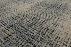 LoomBloom Multi Size Ivory Hand Hooked Wool Rug with a Minimalist Modern Plaid Pattern