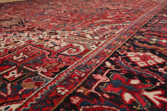 10x14 Rust, Rose, Ivory Color Hand Knotted All-Over 100% Wool Traditional Oriental Rug