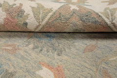 LoomBloom Multi Size Moss Hand Hooked Wool Rug in a Traditional Agra Patterned Design