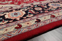 Palace Red, Ivory, Black Color Hand Knotted All-Over 100% Wool Traditional-Persian/Oriental Oriental Rug