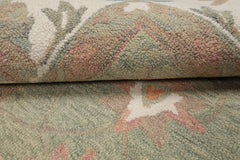 LoomBloom Multi Size Sage Hand Hooked Wool Rug in a Beautiful Agra Transitional Weave