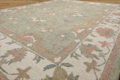 LoomBloom Multi Size Sage Hand Hooked Wool Rug in a Beautiful Agra Transitional Weave