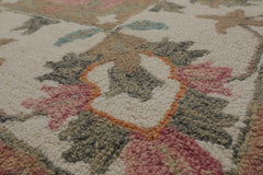 LoomBloom Multi Size Blush Hand Hooked Wool Rug in a Sophisticated Agra Transitional Style