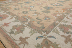 LoomBloom Multi Size Pale Peach Hand Hooked Wool Rug in a Soft Agra Transitional Pattern