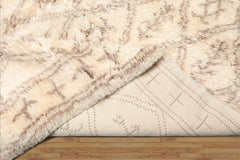 LoomBloom 9'4''x12'1" Hand Knotted Ivory Wool Moroccan Geometric Modern Contemporary Oriental Area Rug