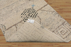 LoomBloom 3'1''x4'11" Hand Knotted Ivory Wool Moroccan Modern Tribal Oriental Area Rug