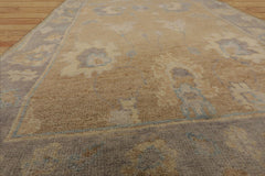 LoomBloom 3'1''x5'2" Hand Knotted Tan Wool Afghan Oushak Transitional Pattern Oriental Area Rug