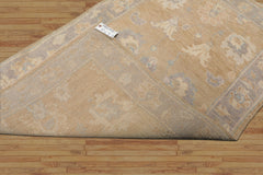 LoomBloom 3'1''x5'2" Hand Knotted Tan Wool Afghan Oushak Transitional Pattern Oriental Area Rug