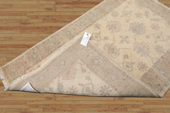 LoomBloom 3'x5' Hand Knotted Ivory Wool Afghan Transitional Oushak Pattern Oriental Area Rug