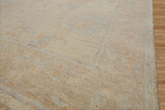 LoomBloom 3'1''x4'10" Hand Knotted Ivory Wool Afghan Oushak Transitional Style Oriental Area Rug