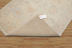 LoomBloom 3'1''x4'10" Hand Knotted Ivory Wool Afghan Oushak Transitional Style Oriental Area Rug