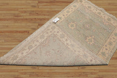 LoomBloom 3'x5' Hand Knotted Mint Wool Afghan Oushak Transitional Pattern Oriental Area Rug