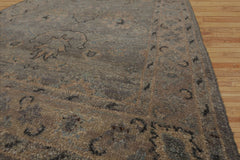 LoomBloom 3'x5' Hand Knotted Gray Wool Afghan Oushak Transitional Design Oriental Area Rug
