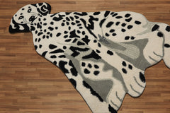 LoomBloom 3'x5' White Hand-Tufted Dalmatian Print Wool Modern Oriental Area Rug