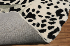 LoomBloom 3'x5' White Hand-Tufted Dalmatian Print Wool Modern Oriental Area Rug