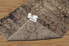 Runner Taupe, Gray, Beige Color Hand Knotted Oushak Wool Modern Oriental Rug