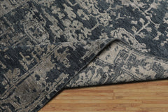 3x5 Blue, Slate, Gray Color Hand Knotted Tibetan Wool and Silk Contemporary Oriental Rug