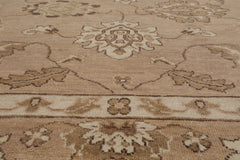 8x10 Taupe, Camel, Brown Color Hand Knotted All-Over 100% Wool Traditional Oriental Rug