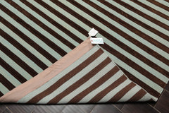 8x10 Brown, Aqua, Color Hand Knotted All-Over 100% Wool Modern Oriental Rug