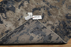 3x5 Gray, Blue, Beige Color Hand Knotted Tibetan Wool and Silk Modern Oriental Rug