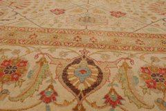 9x12 Beige, Gold, Tan Color Hand Knotted All-Over 100% Wool Traditional-Persian/Oriental Oriental Rug