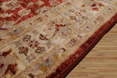 3x5 Rust, Ivory, Beige Color Hand Knotted Peshawar Wool Traditional Oriental Rug