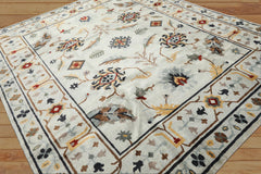8x10 Blue, Light Gold, Blush Color Hand Knotted Tibetan New Zealand Wool Traditional Oriental Rug