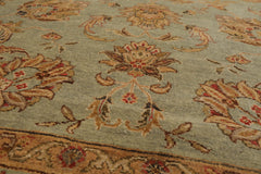 8x10 Aqua, Tan, Rust Color Hand Knotted All-Over 100% Wool Traditional-Persian/Oriental Oriental Rug