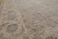 Gray 9x12 Hand Knotted Wool Traditional Afghan Oushak Oriental Area Rug