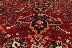 9x12 Rusty Red, Charcoal, Ivory Color Hand Knotted All-Over 100% Wool Traditional Oriental Rug