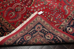 8x10 Rose, Navy, Green Color Hand Knotted All-Over 100% Wool Traditional-Persian/Oriental Oriental Rug