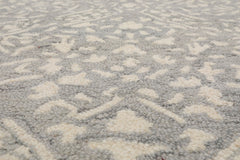 LoomBloom Multi Size Hand Hooked Wool Silver Transitional All-Over Oriental Area Rug