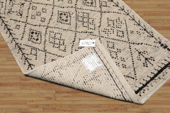 LoomBloom Ivory 3'x5' Afghan Moroccan Modern Contemporary Tribal Hand Knotted Wool Oriental Area Rug