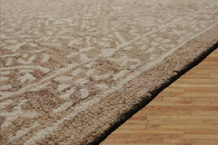 LoomBloom Multi Size Hand Hooked Wool Tan Transitional All-Over Oriental Area Rug