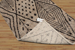 LoomBloom Beige 3'x5' Afghan Moroccan Modern Contemporary Tribal Hand Knotted Wool Oriental Area Rug