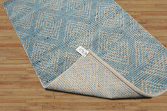 LoomBloom Blue 3'x5' Afghan Moroccan Modern Contemporary Tribal Hand Knotted Wool Oriental Area Rug