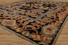 LoomBloom Multi Size Charcoal Hand Knotted Wool Arts and Crafts Stained Glass Oushak Oriental Area Rug