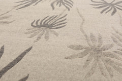 8x10 Oatmeal, Gray, Color Hand Knotted Floral 100% Wool Transitional Oriental Rug